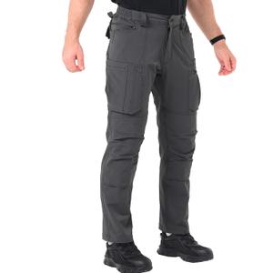 POWERTHREE Men's 4 Way Stretch Outdoor Cargo Pants All Season with Multi Pocket Utility Work Pant (US, Waist Inseam, 34, 30, Regular, Steel Grey)