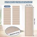 Peel and Stick Adhesive Stair Treads for Wooden Steps Indoor Set of 15 Pack, Rubber Backed Non Slip Jute Stair Rug Step Pads for Pet Dog, Elders and Kids, Beige