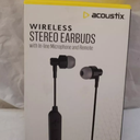 Acoustix Wireless Stereo Earbuds w In-Line Microphone and Remote