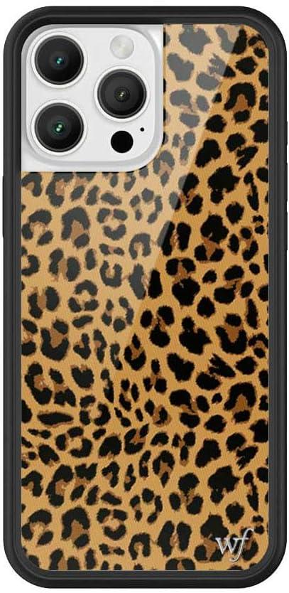 Wildflower Cases - Compatible with iPhone 16 Pro Max | Protective Black Bumper, 6.5ft Drop Test Certified, Women Owned Small Business | Leopard Animal Brown Spots Cute Trendy | Meow