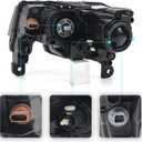 Right Headlight Assembly for 2017-2021 Jeep Grand Cherokee | Black Housing Headlamp [Only for Halogen Model] Replacement for Passenger Side