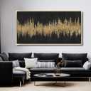 TRAIN2 ART Abstract Wall Art Black and Gold Wall Art Modern Framed Texture Large Artwork Abstract Artwork Painting Wall Decor for Living Room Bedroom 30"x60"