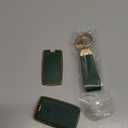 Axtrulix Key Fob Cover for Range Rover with Key Chain, Upper Leather + Soft TPU Key Cover Case Shell for Jaguar XE XJ XF, Land Rover Sport Velar Evoque Defender Discovery (Green)