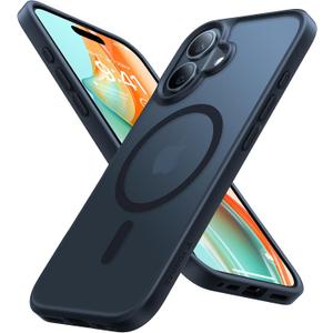 TORRAS for iPhone 16 Plus Case, [Compatible with MagSafe] [Military-Grade Drop Tested] Translucent Magnetic Slim Protective Case for iPhone 16 Plus Anti-Fingerprint Anti-Scratch 6.3", Black