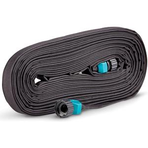 Gilmour 25' Black Flat Weeper Soaker Hose for Garden Beds, Drip Irrigation Outdoor Hose, Flexible Garden Hose for Vegetable Gardens, Flower Beds, Lawns, and Orchards