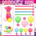 4 Sets Pink Blue Yellow Green Balloons Kit Rainbow Balloons with Base for Table Centerpieces Cartoon Magic Theme Party Decoration for Birthday Baby Shower Gender Reveal