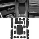 Auovo Cup Holder Insert Compatible with Toyota Highlander Accessories 2024 2023 2022 2021 2020 Center Console Inserts Cup Holder Liners Anti Dust Mats Door Pocket Liners 14pcs (Seating for 8)
