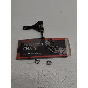 KAMIER 420 Drive Chain 102 Link with Chain Breaker for CRF50 XR50 KLX110 PW80 TTR90 RM60 50cc 70cc 90cc 110cc 125cc TaoTao Coolster Kayo SSR Chinese Pit Dirt Bike 4 Wheeler ATV Go Kart Mini Bike Parts (Silver, Silver)