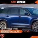Rain Guard Fit for Lexus TX 2024 2025 2026, Tape-on Extra Durable Side Shatterproof Sun Window Deflectors 2024-2026 Lexus Window Visor Deflectors Rain Guard Black 6 PCS
