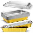 Baderke 10 Sets Large Aluminum Foil Pans with Lids, 21x13 Inch Heavy Duty Aluminum Pans, Disposable Baking Pan Trays, Sturdy Food Container for Heating Cooking Roasting Storage Freezer and Takeout