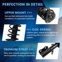 Front Shocks Absorbers for 2003 2004 2005 2006 2007 2008 Toyota Corolla Struts Complete Assembly w/Coil Spring Suspension Passenger Driver Side Struts Replace 172115 172114