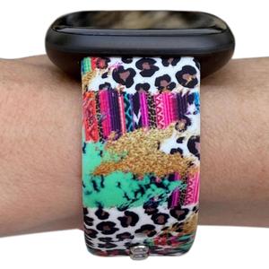 Smart Watch Bands for Women, Printed Silicone Watch Band Compatible with Fitbit Versa 3, Versa 4, Fitbit Sense & Sense 2, Soft Sport Ladies Watches Strap Replacement