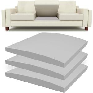 Couch Cushion Support for Sagging Seat 20" x 20" High-Density Curved 40D Foam Cushion for Couch, Furniture Seat Under Cushion Sag Repair (Gray) (3 Pack, Grey)