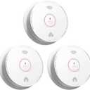 Smoke Detectors 10 Year Sealed Battery Operated,UL217-9th Listed Smoke Alarm with Voice Alert,Photoelectric Sensor Fire Alarms Smoke Detectors with LED Lights for Home, GS886-H04 (3 Pack)