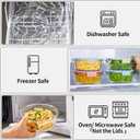 8 Pcs Round Glass Containers with Lids Airtight 4 Cup Glass Storage Containers Set Meal Prep Containers for Soup Leftover Microwave, Dishwasher, and Freezer Safe(4 Sets)