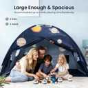 Tiny Land Space Galaxy Bed Tent for Kids Sleep Bed Canopy with 9 Planets Design, Easy-to-Install Indoor Kids Play Tent, Imaginative Playhouse, Ideal Gift for Boys & Girls 77" x 40" x 46"