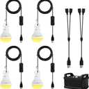 Onite 4-Pack USB LED Light Bulb | 2700K Warm White | Emergency Backup Lighting for Camping, RV, Garage, and Power Outage Preparedness