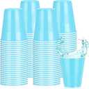 Pickmesh 50 Pack 12 oz Plastic Cups Valentine Disposable Cup Bulk for Valentine's Day Wedding Birthday Baby Shower New Year's Day Halloween and Festive Celebration Party Supplies(Light Blue)