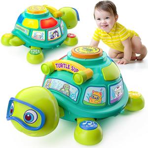 Educational Baby Toys 612 Month, Musical Crawling Turtle, Infant Toys for 6 7 8 9 10 Month Old Boy Girl, Christmas Bilingual Baby Gifts for 36912 Months