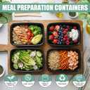 100 Pack 34oz Meal Prep Containers Disposable with Lids 1 Compartment Food Containers Lidded Leak-proof Lunch Boxes Disposable Plastic Bento Box for Microwave Refrigerator Dishwasher Safe