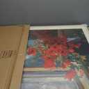 Walmart AXXPosters-Large Wall Art for Living Room, Red Flowers Canvas Home Decor Vintage Natural Oil Painting Picture, Floral Wall Decor Gifts for Friends or Family, 3'x2'