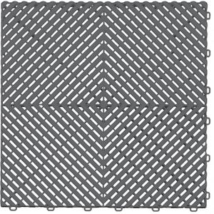 Swisstrax Ribtrax PRO Interlocking Garage Floor Tiles, 15.75 x 15.75-Inch, Slate Grey, 24 Piece Set