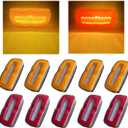 Led Trailer Side Marker Running Clearance Signal lights Camper Exterior Porch Enclosed Outdoor Optronics Utility For Boat Trucks Rv Etc,10V-30V.(Amber,Red,10Ea)