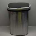 Kitchen Trash Can with Lid, 13 Gallon Automatic Garbage Can for Bathroom Bedroom Home Office 50 Liter Touch Free High-Capacity Brushed Stainless Steel Waste Bin