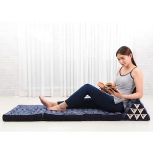 Leewadee Floor Mattress with Triangle Cushion, Floor Chair with Back Support, Recliner Reading and Sleeper Chair, Meditation Cushion, Comfy Living Room Furniture, Floor Cushion, Blue, 3 seating segments