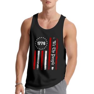 SANKILL Mens Tank Top Graphic Tank Tops for Men Summer Casual Workout Gym Muscle Men’s Tank Tops 4th of July Beach (Black, XXXL)