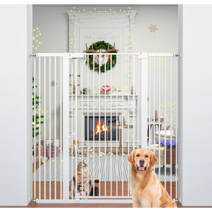 51" Extra Tall Cat Gate 30"-49.27" Wide, Auto Close, Pressure Mounted, for Cats & Small Dogs, Hallway, Stairs, Kitchen, Not Baby Gate,White