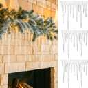 Kathfly 3 Pcs Christmas Acrylic Icicles 12 x 10 Inches Christmas Fake Icicle Proof Ornaments Drop Acrylic Shatter Xmas Garland Hanging Decorations for Xmas Tree Party Indoor Home Decor