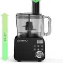 Smart Food Processor and Vegetable Chopper, 6 Automatic Functions, BPA Free, Stainless Steel Blades, 12 Cup Bowl, 600-Watt Motor, Black