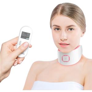 Intelligent Neck Lifting Device, 3 Color LED Neck Massager with Remote Control for Facial Massager | at Home Skin Care Tool