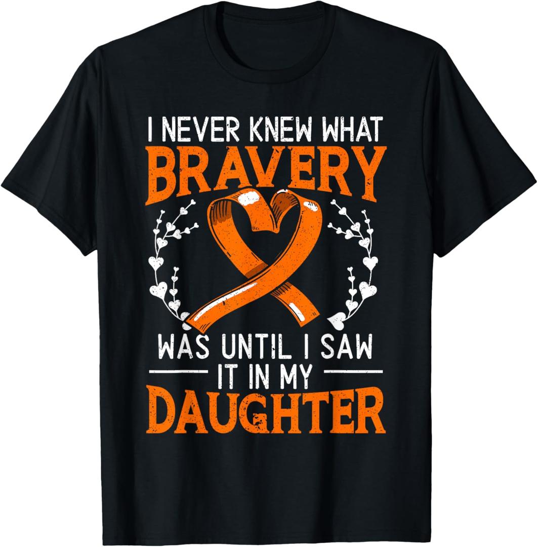 I Never Knew What Bravery was Leukemia Awareness Supporter T-Shirt, L