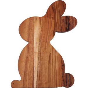 Affinity Decor Bunny Shaped Wood Serving Board, Wood Cutting Board for Kitchen, Wooden Charcuterie Boards, Funny Serving Platter for Cheese and Food, 14.3" x 10.5"