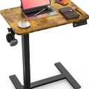 Mobile Standing Desk with Wheels - Electric Height Adjustable Small Movable Laptop Desk, Portable Rolling Computer Sit Stand Side Table for Home Office, Sofa&Bedside Use (23.6",Rustic Brown) (23.6" x 15.7")