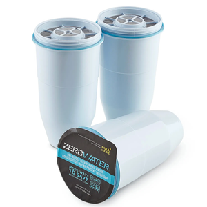 ZeroWater Official Replacement Filter 5Stage 0 TDS Water Filter Replacement IAPMO Certified to Reduce Lead, Chromium, and PFOA/PFOS, 3 Pack
