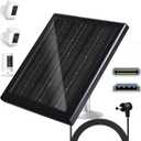 Ring Camera Solar Panel 5V 5W Outdoor Solar Battery Charger for Ring Spotlight Camera, Stick Up Camera with IP65 Waterproof, 16.4 Ft Cable, 360 Adjustable Bracket (Black, 1 Pack)