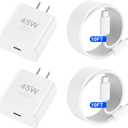 iPhone 17 16 Pro Max Charger Fast Charging, 45W USB C iPhone 17/16 Super Fast Charger Block with 10ft Long Type C Charging Cable Cord for iPhone 17 Pro Max/17 Pro/Air/17/16/16Pro/16ProMax/Plus/15/S25 (White)