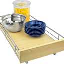 LYNK PROFESSIONAL SELECT Pull Out Cabinet Organizer, 11" x 21" Slide Out Drawers for Kitchen Cabinets - Sliding Pull-Out Pantry Shelves Home Shelf Organizers - Lifetime Ltd. Wood Chrome (11" W x 21" D)