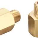 1/4 Inch Female to 1/8 Inch Male, Reducing Adaptor Brass Pipe Fitting, NPT Adaptor, Thread 0.375" OD  0.5" ID, Pack of 2