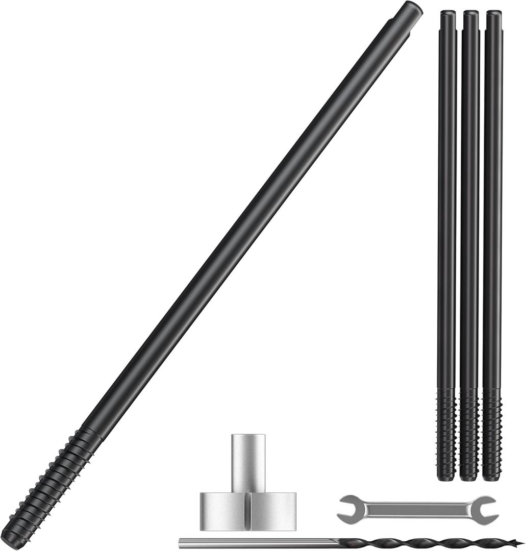 4pcs Heavy Duty Floating Shelf Brackets for 3/4" to 1.75" Boards, Invisible Blind Shelf Support Kit with CNC Drilling Jig, Double-Threaded Rods for DIY Custom Floating Shelves, 125lbs (8 inch-4pcs)