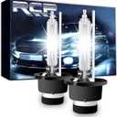 RCP - D2S6 - (A Pair) D2S/ D2R 6000K Xenon HID Replacement Bulb Diamond White Metal Stents Base 12V Car Lamps Head Lights 35W