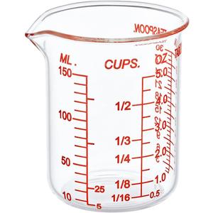 High Borosilicate Glass Measuring Cup-V-Shaped SpoutGlass Measuring Beaker for Kitchen or Restaurant, Easy to Read, 150 ML (5 Oz)-Single