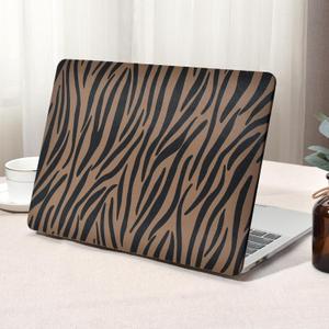Compatible with MacBook Air 13 Inch Case2022 2021 2020 2019 2018 Release A1932 A2179 M1 A2337 Touch ID, Zebra-Stripe Plastic Hard Shell CaseTransparent Keyboard Cover,Brown
