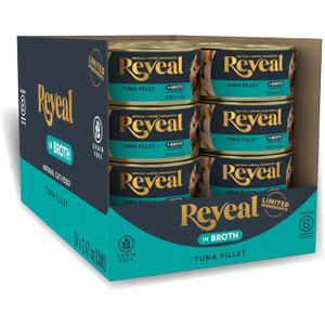 Reveal Natural Wet Cat Food, 24 Count, Grain Free, Limited Ingredient Canned Food for Cats, Tuna Fillet in Broth, 2.47 oz Cans (EXP 02/27/27) Reveal Natural Wet Cat Food, 24 Count, Grain Free, Limited Ingredient Canned Food for Cats, Tuna Fillet in Broth, 2.47 oz Cans (EXP 02/27/27)