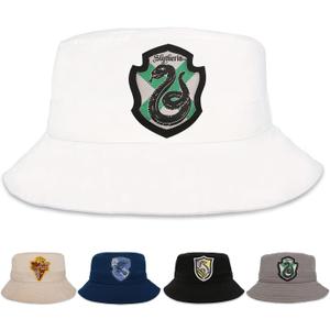 Harry Potter Bucket Hat for Kids, Boy, Girl Sun Hat Ages 4-7, Big Kids 7-14 Years 100% Cotton for Summer Teen Youth Beach Hat (White)