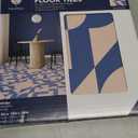 FloorPops x Very Gay Paint Gia Metric Coral and Blue Peel and Stick Floor Tiles, FP6335 (Multicolor)