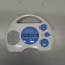 Portable AM/FM Shower Radio, Waterproof Hanging Bathroom Radio Built-in Speaker, Adjustable Volume with Rotating Knob, Battery Operated for Bathroom, Kitchen, Outdoor